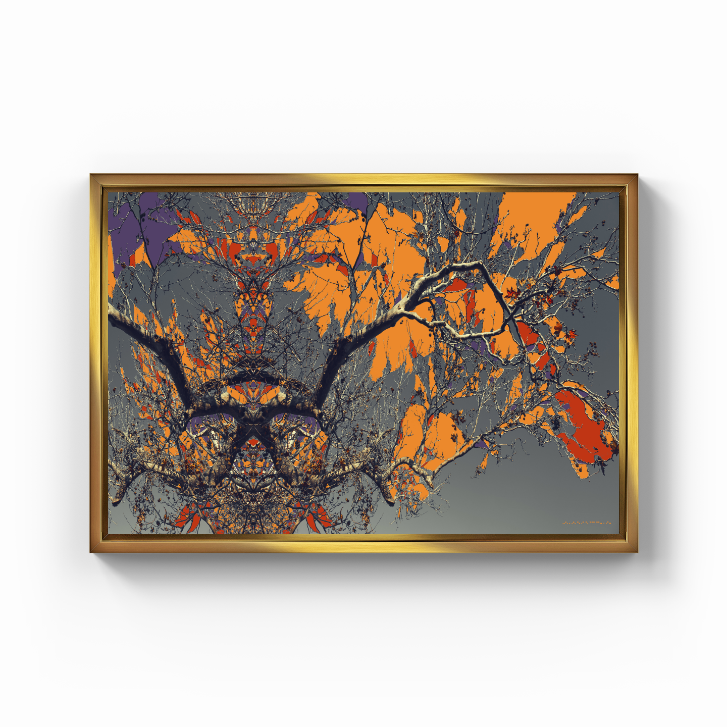 Symmetry Tree Branch Forest Expressionist Abstract Landscape No 21 - Canvas Painting