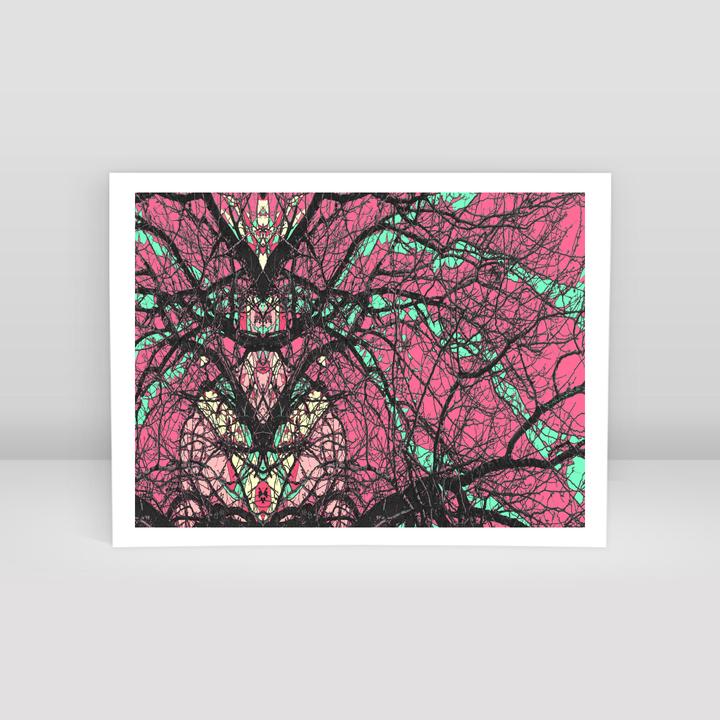 Simetri Ağaç Dal Orman Ekspresyonist Abstrakt Manzara No 23 - Art Print