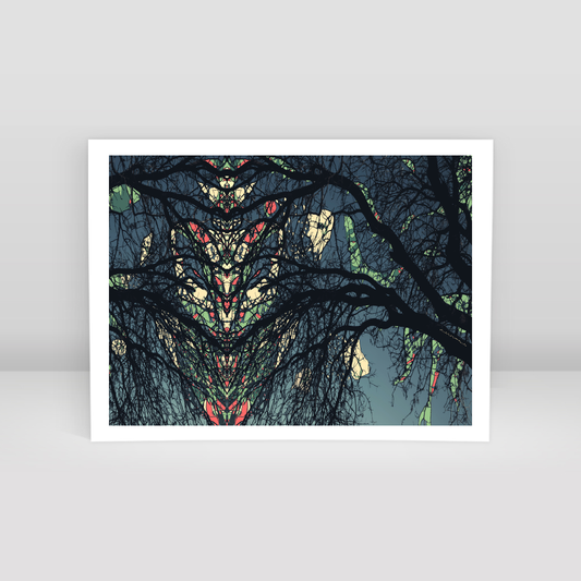 Symmetry Tree Branch Forest Expressionist Abstract Landscape No 24 - Art Print