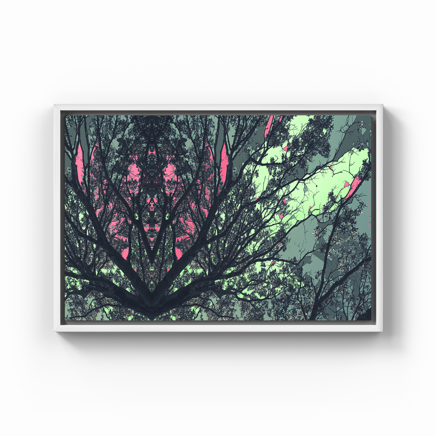 Simetri Ağaç Dal Orman Ekspresyonist Abstrakt Manzara No 22 - Kanvas Tablo