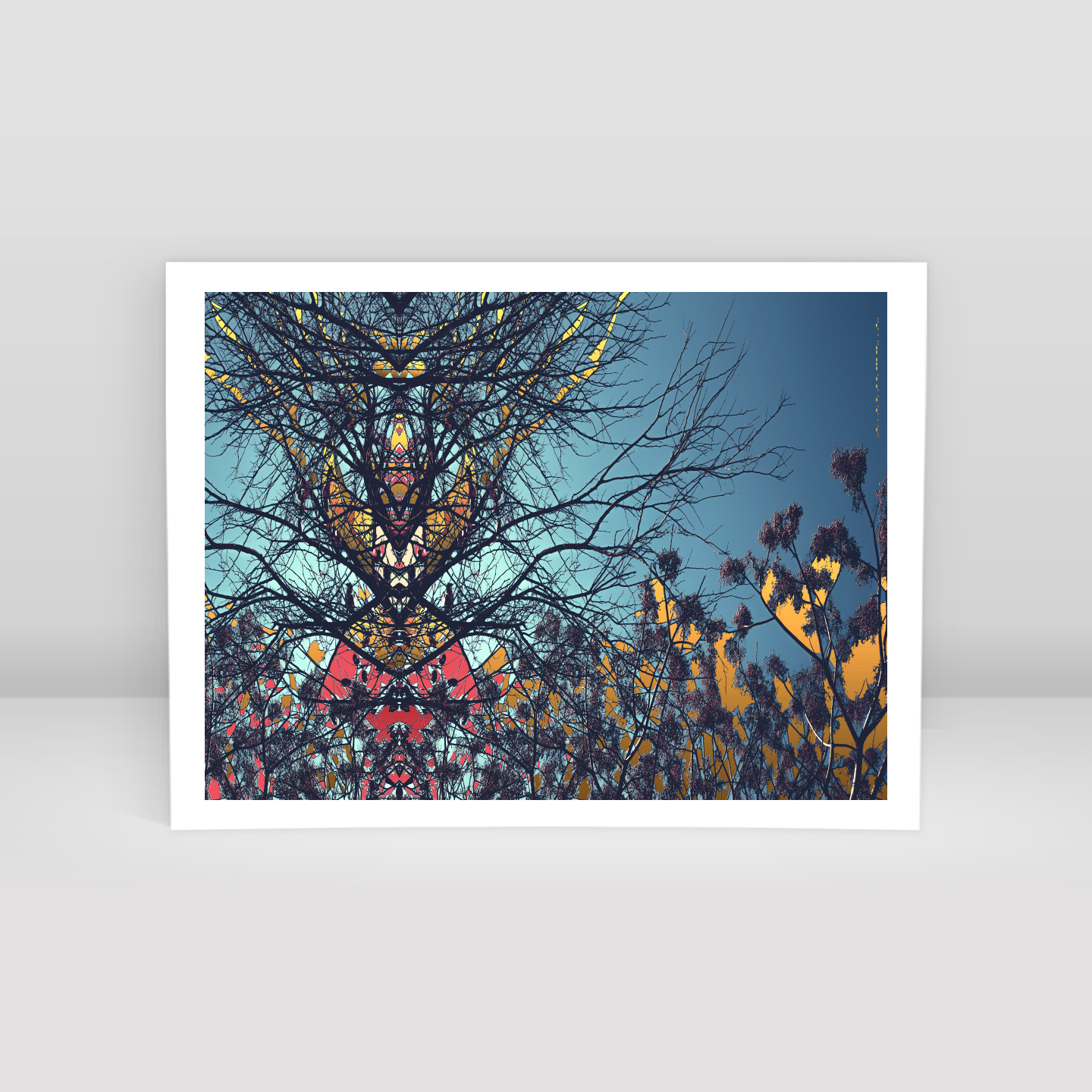 Symmetry Tree Branch Forest Expressionist Abstract Landscape No 25 - Art Print