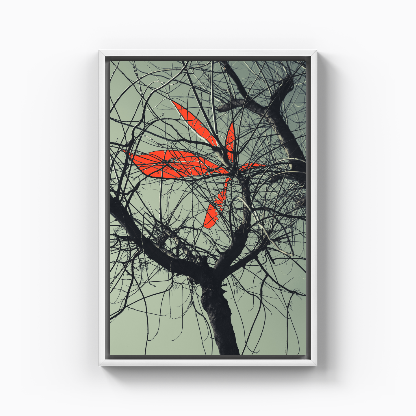 Ağaç Dal Ekspresyonist Abstrakt Manzara No 02 - Kanvas Tablo
