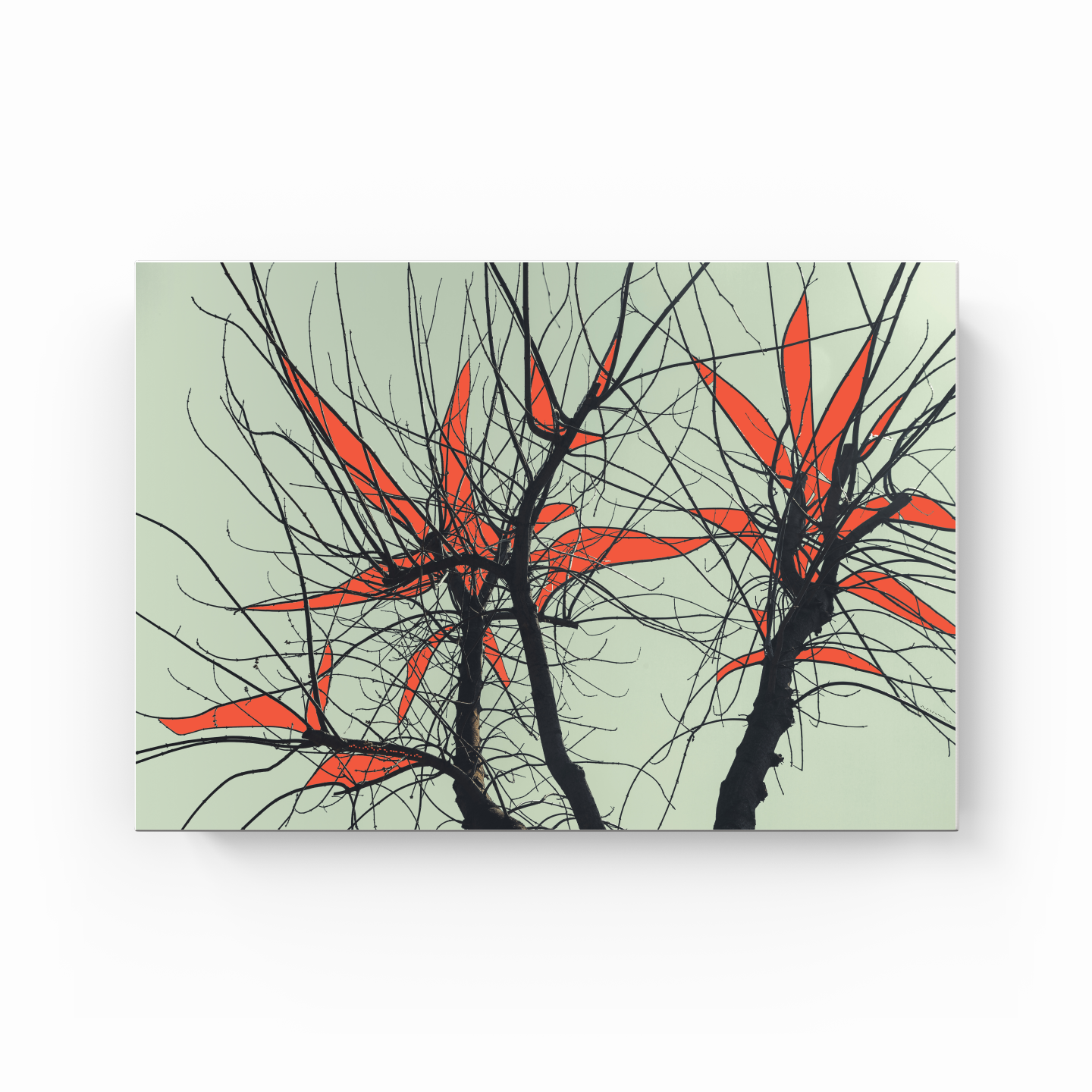 Ağaç Dal Ekspresyonist Abstrakt Manzara No 04 - Kanvas Tablo