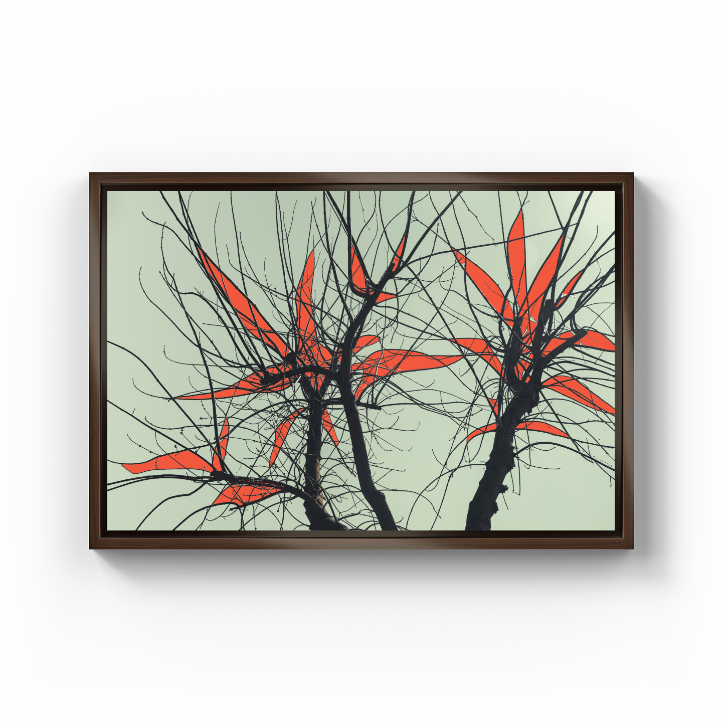 Ağaç Dal Ekspresyonist Abstrakt Manzara No 04 - Kanvas Tablo
