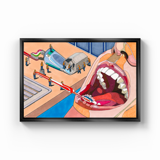 BRUSHING TEETH - Canvas Print