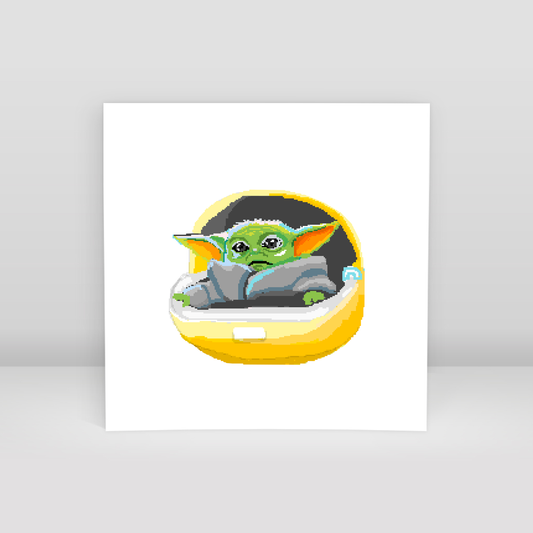 Baby Yoda Pixel Art - Art Print