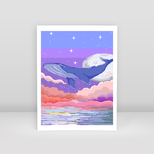 Flying Whale - Art Print