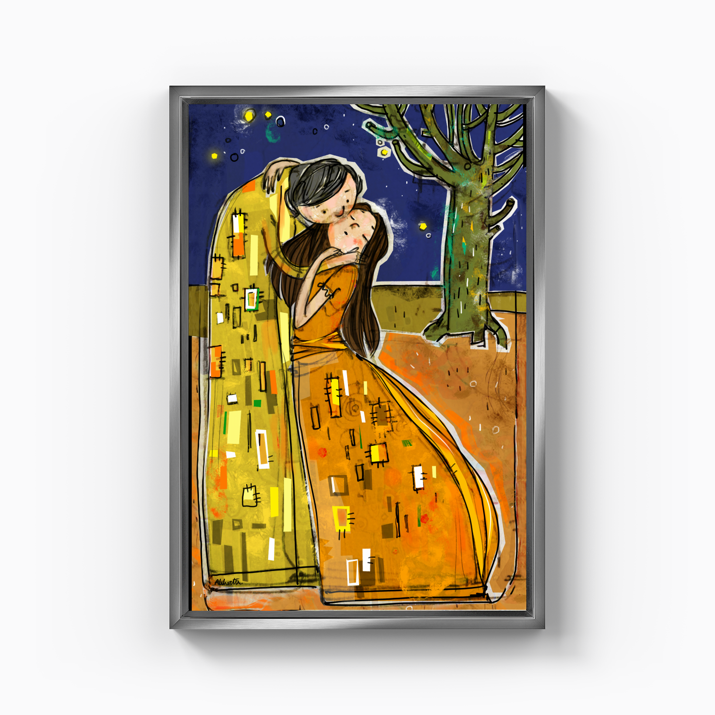 The Kiss - Redraw of Klimt - Abbarts - Kanvas Tablo