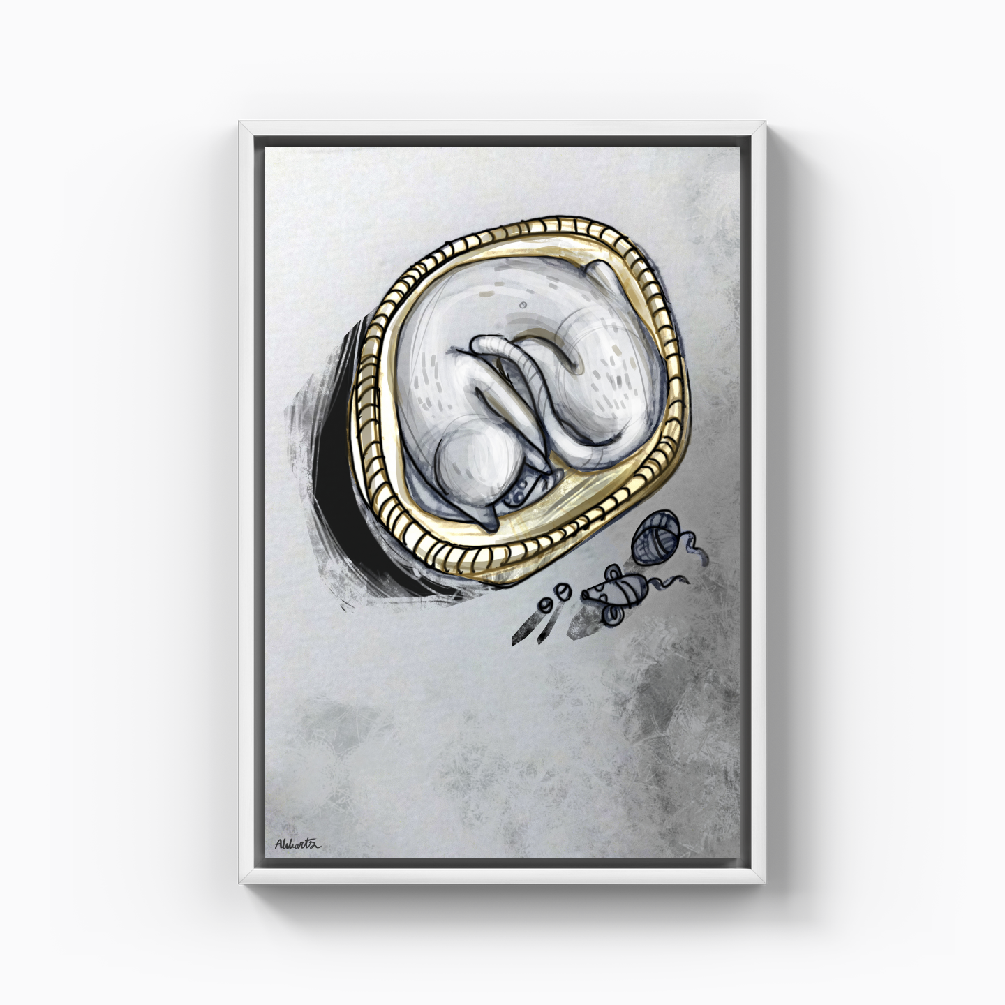 Sleeping Cat - Abbarts - Canvas Print