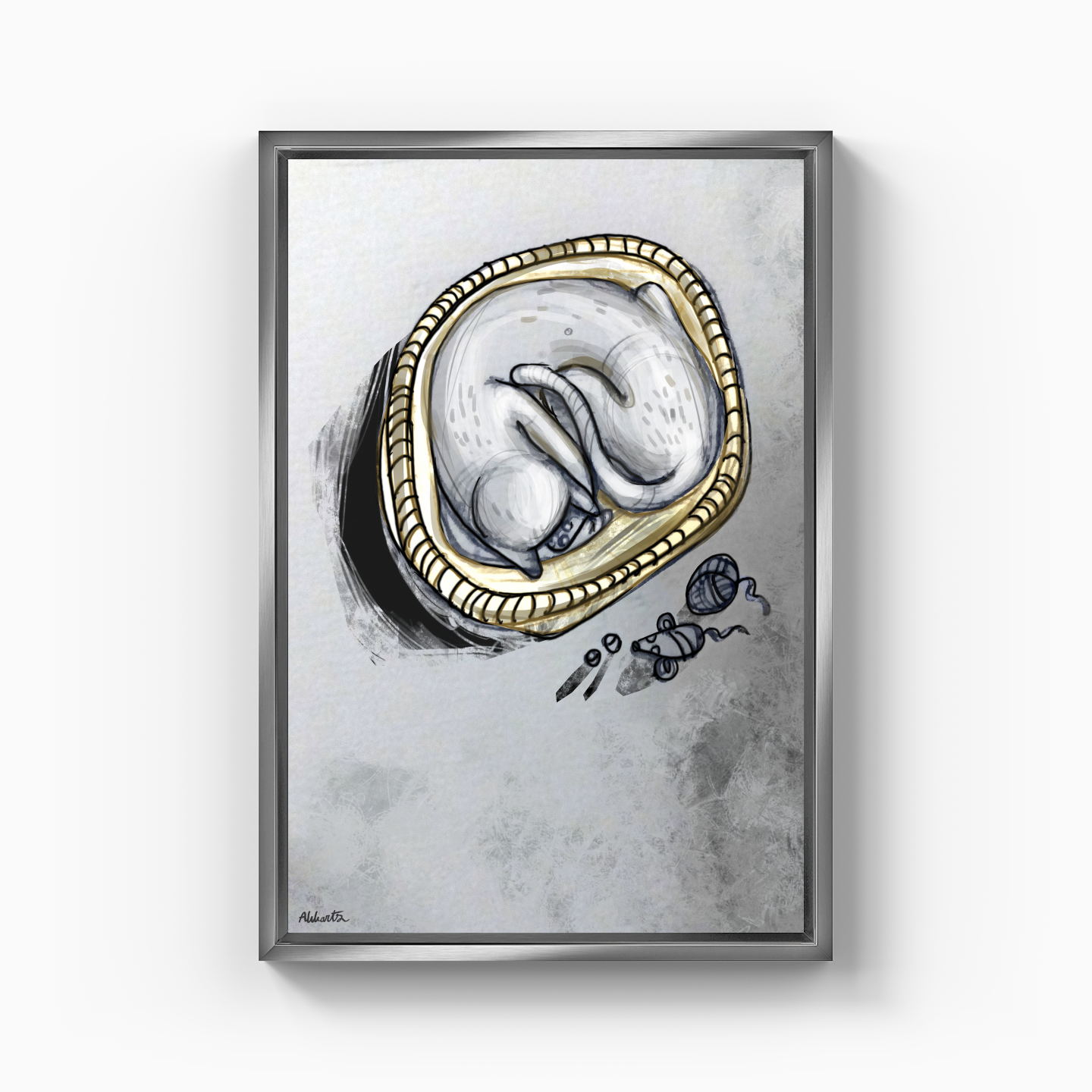 Sleeping Cat - Abbarts - Canvas Print