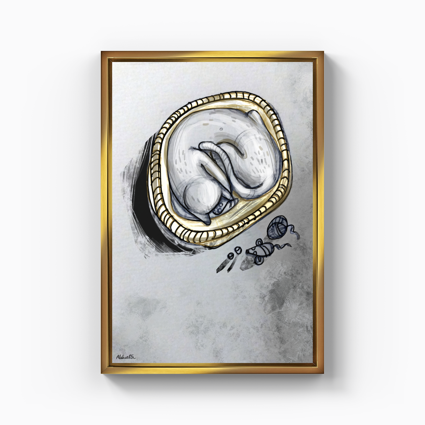 Sleeping Cat - Abbarts - Canvas Print