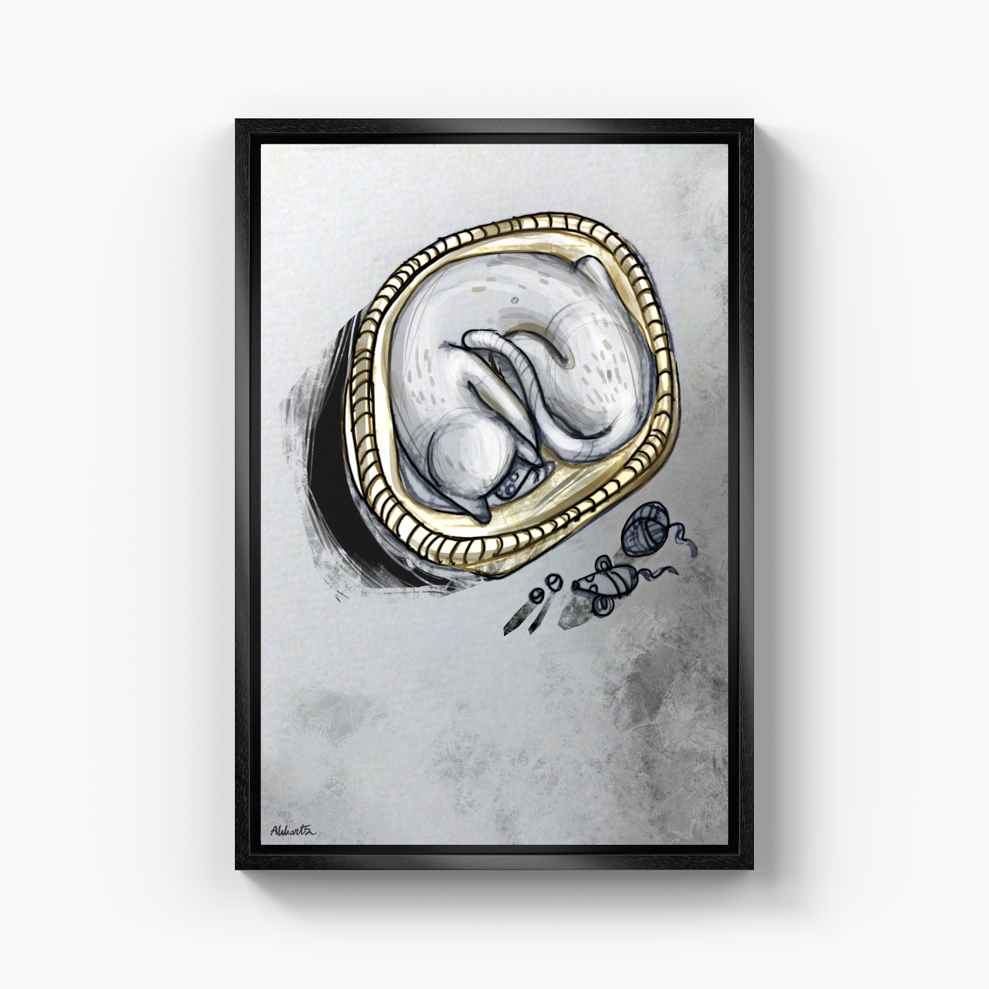 Sleeping Cat - Abbarts - Canvas Print