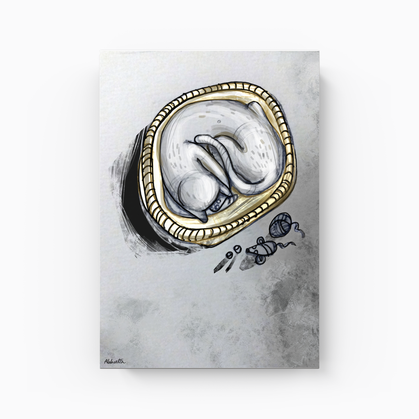 Sleeping Cat - Abbarts - Canvas Print