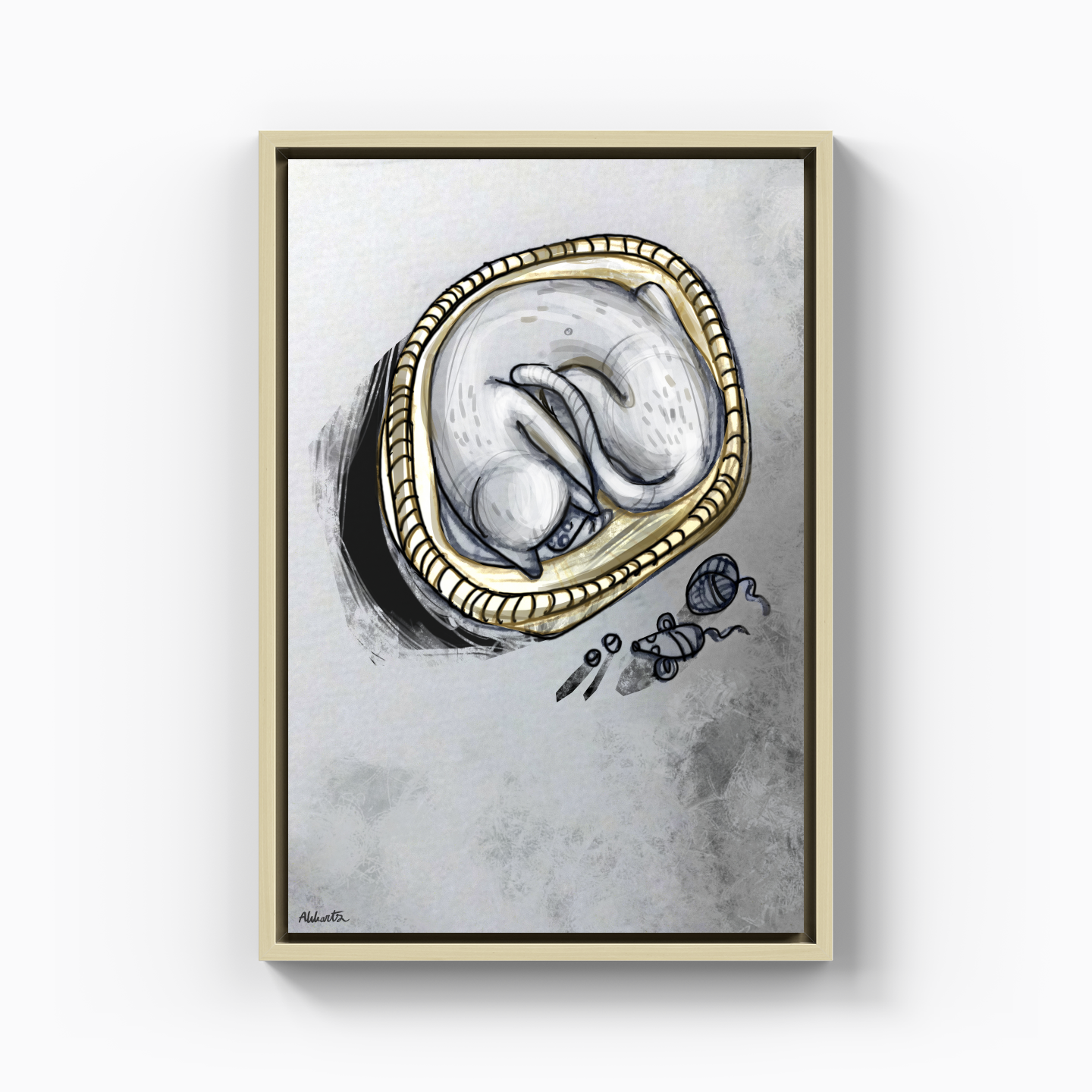 Sleeping Cat - Abbarts - Canvas Print