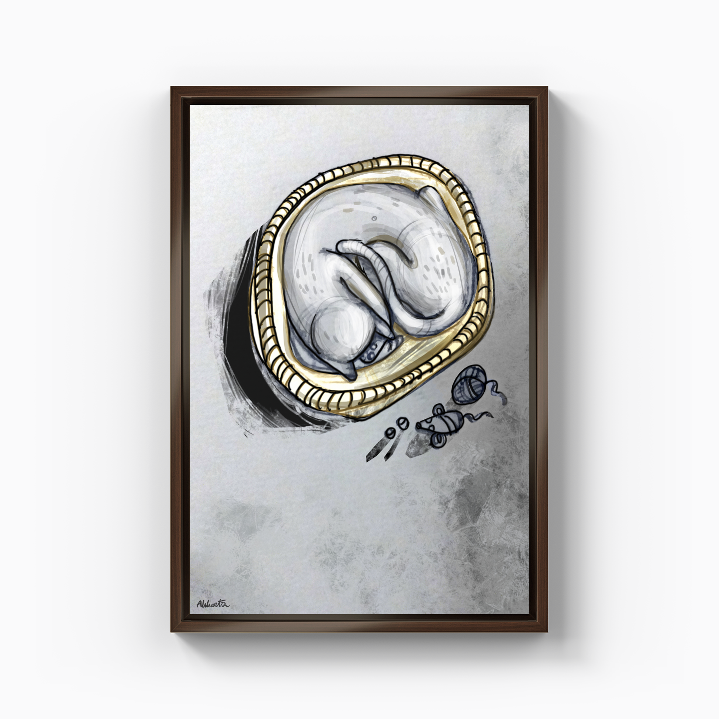 Sleeping Cat - Abbarts - Canvas Print