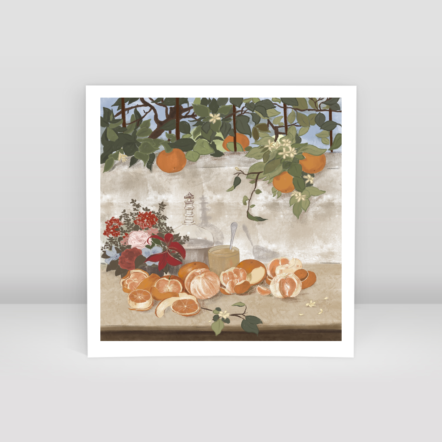 Portakallı Natürmort - Art Print