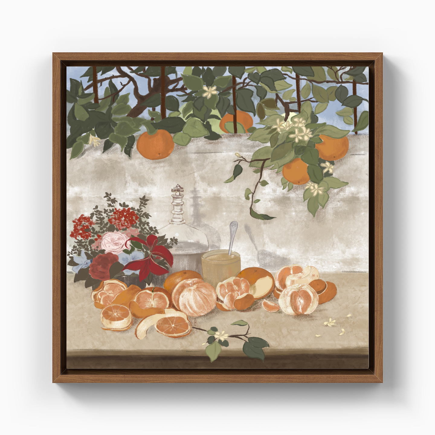Portakallı Natürmort - Kanvas Tablo