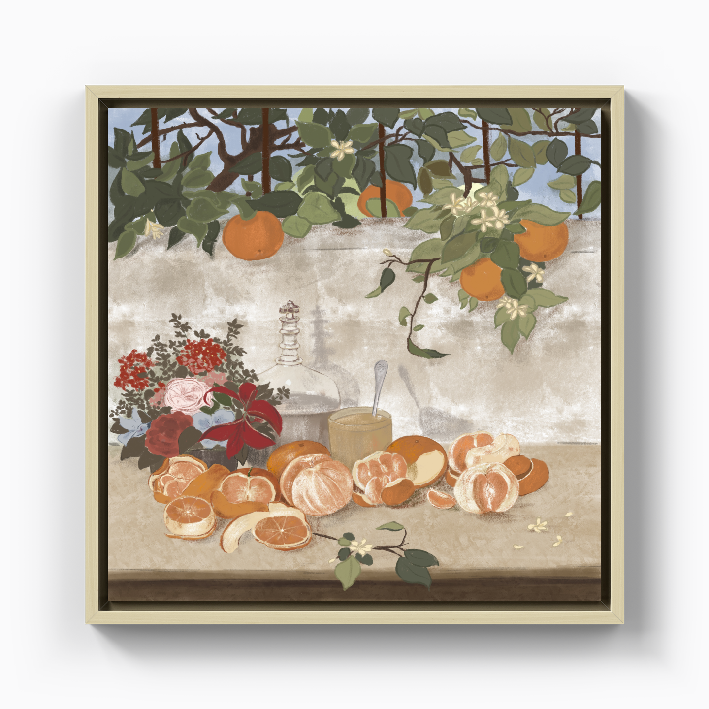 Portakallı Natürmort - Kanvas Tablo