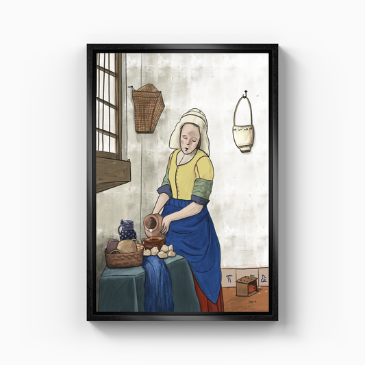 Woman Ejaculating Milk - Canvas Painting