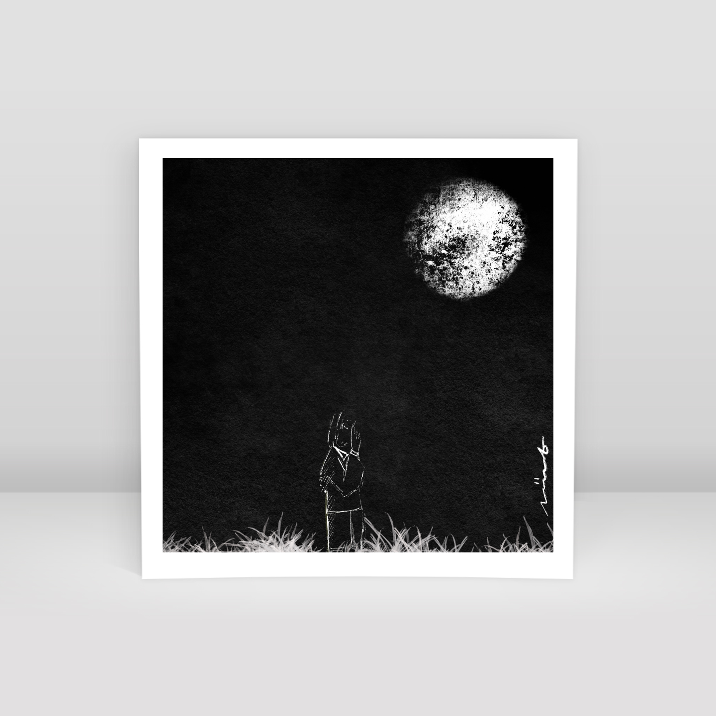 I wish I was the moon - Art Print