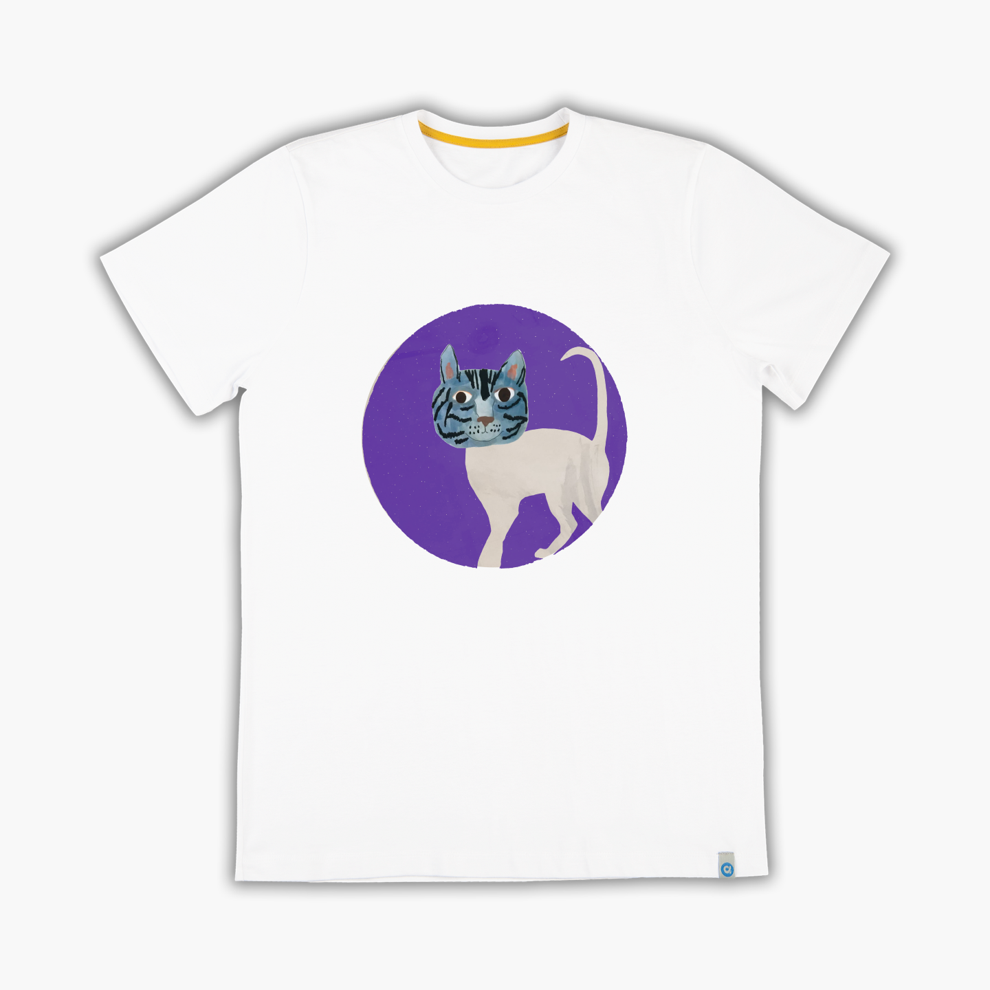 Cat Head in Purple - T-Shirt