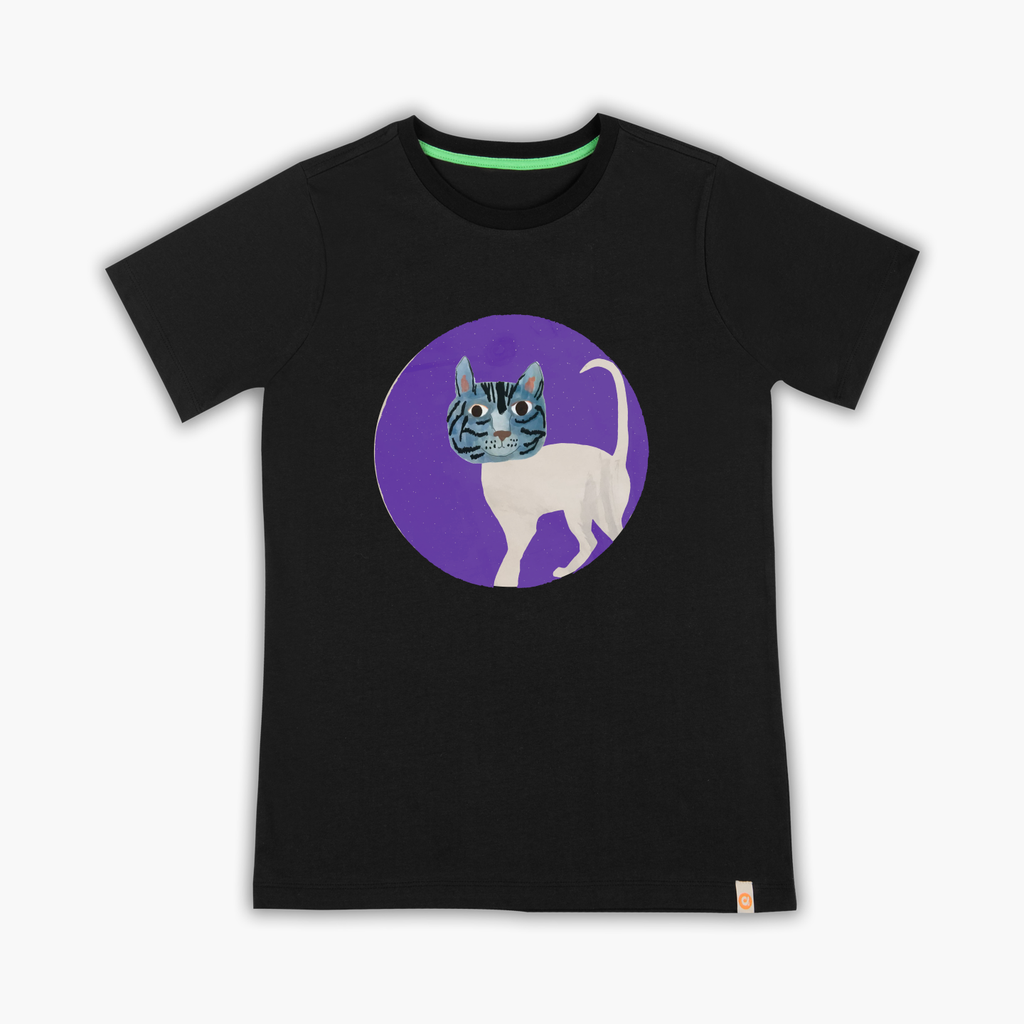 Cat Head in Purple - T-Shirt