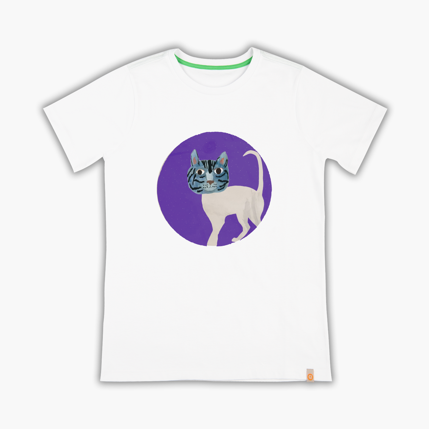 Cat Head in Purple - T-Shirt