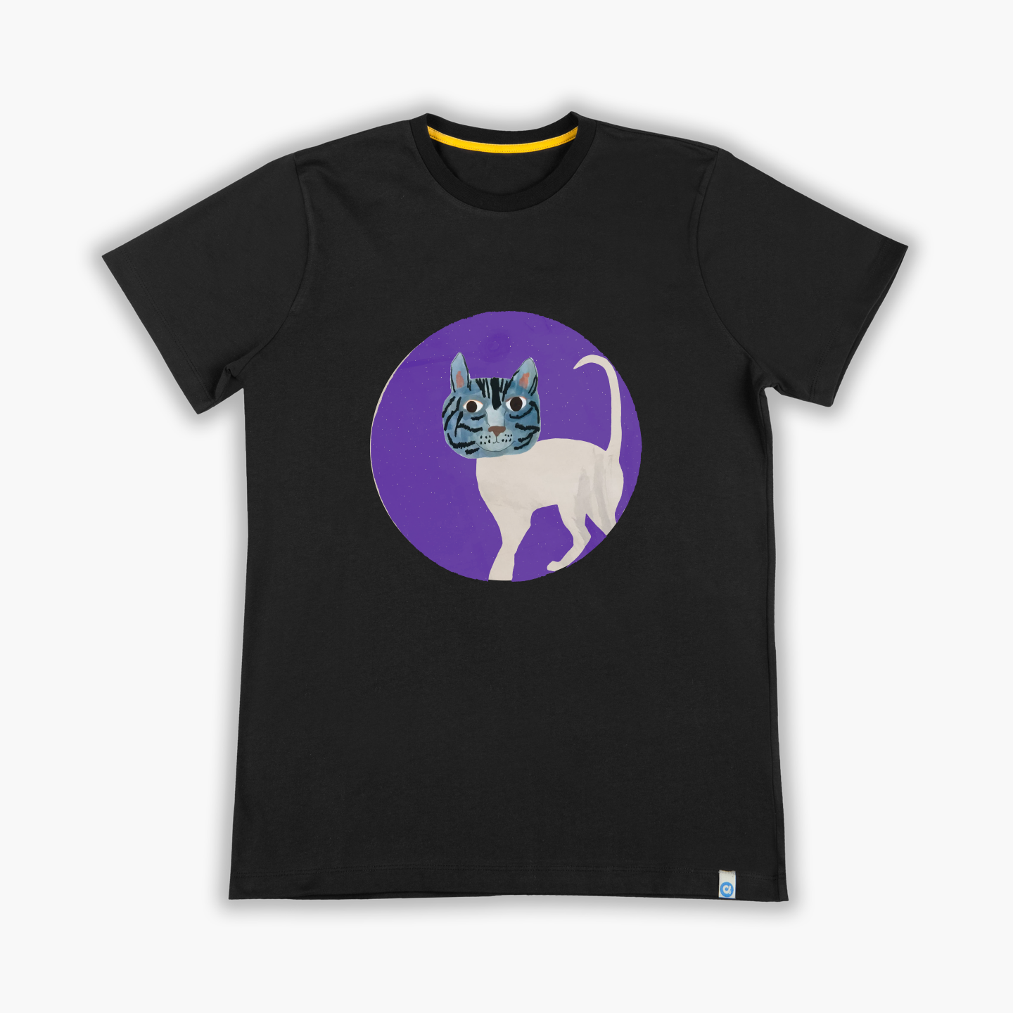 Cat Head in Purple - T-Shirt