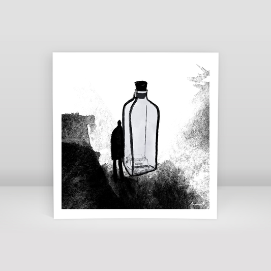 got a typist on the bottle - Art Print