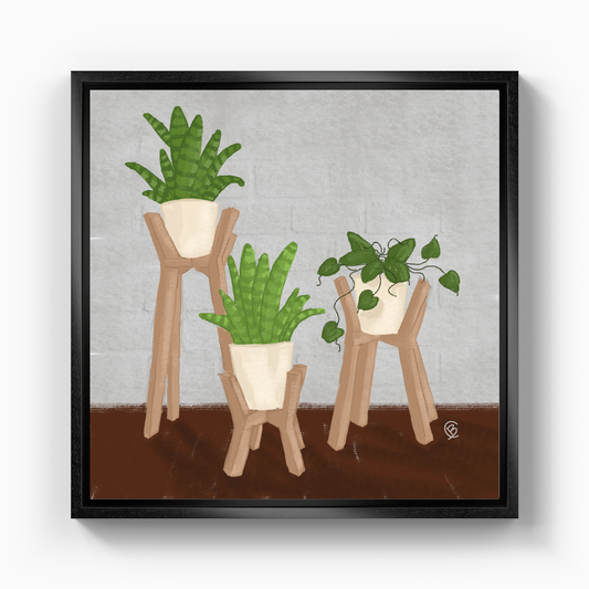 Saksıdaki bitkiler - Kanvas Tablo