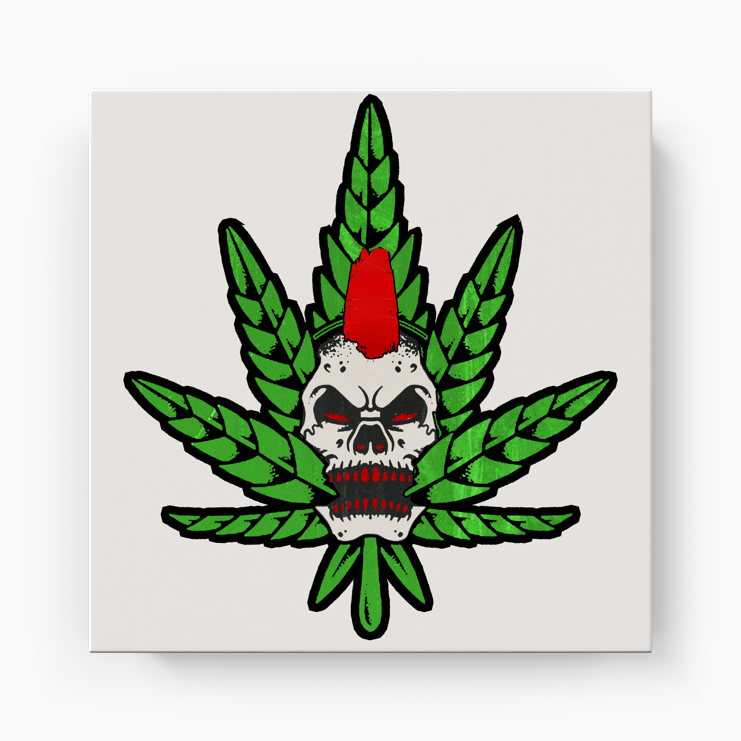 Red Head Skull Herb - Kanvas Tablo