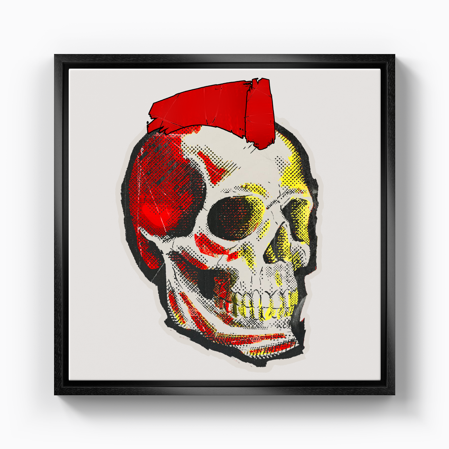 Red Head Skull the Artist - Kanvas Tablo
