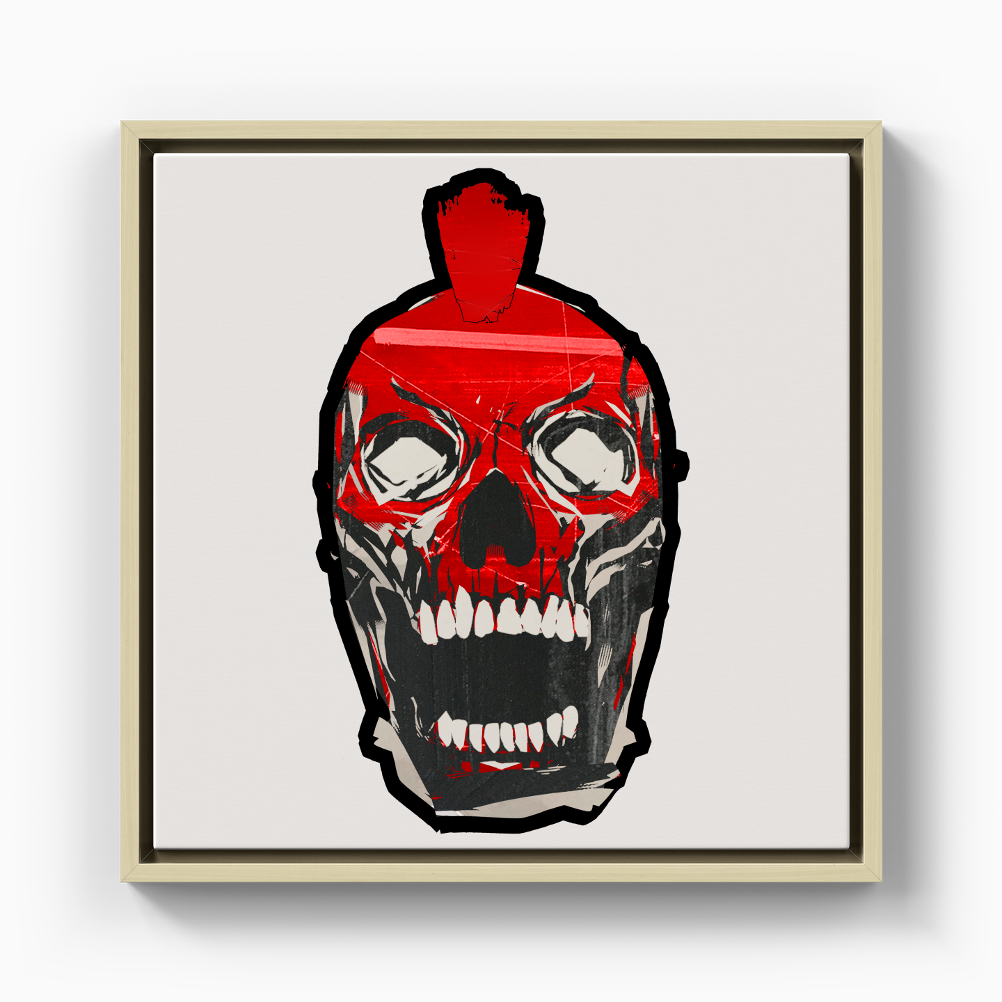 Red Head Skull Mask - Kanvas Tablo