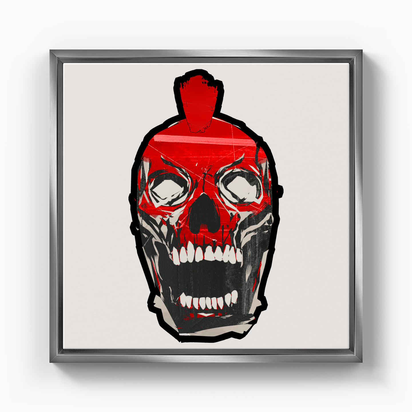 Red Head Skull Mask - Kanvas Tablo