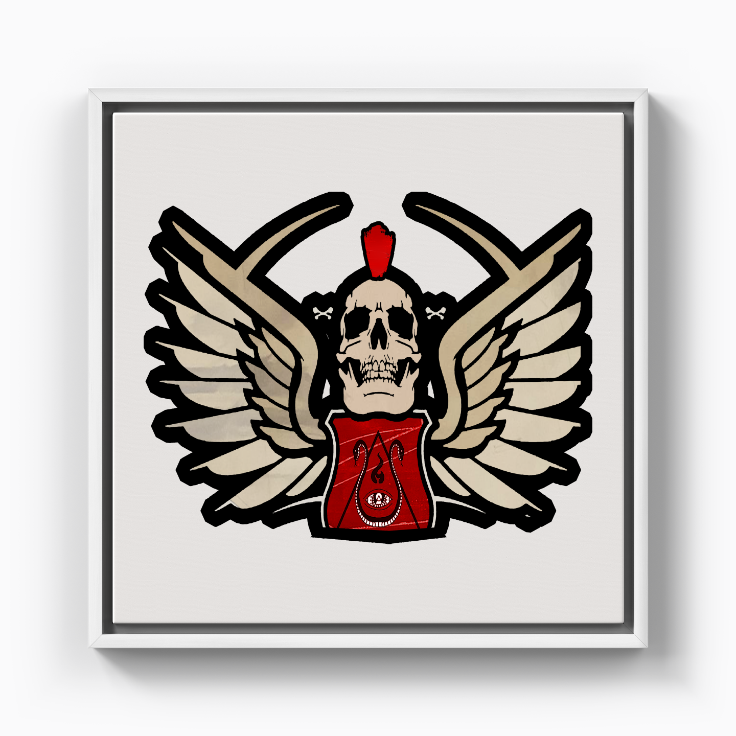 Red Head  Skull Angel - Kanvas Tablo