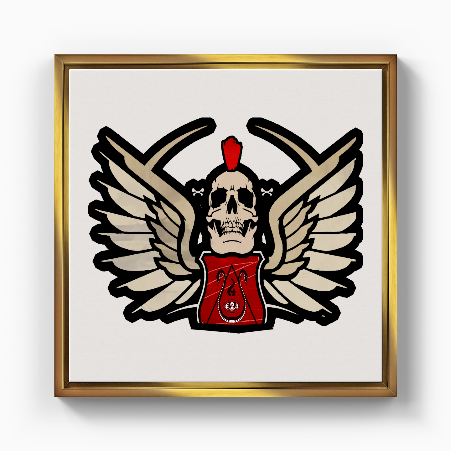 Red Head  Skull Angel - Kanvas Tablo