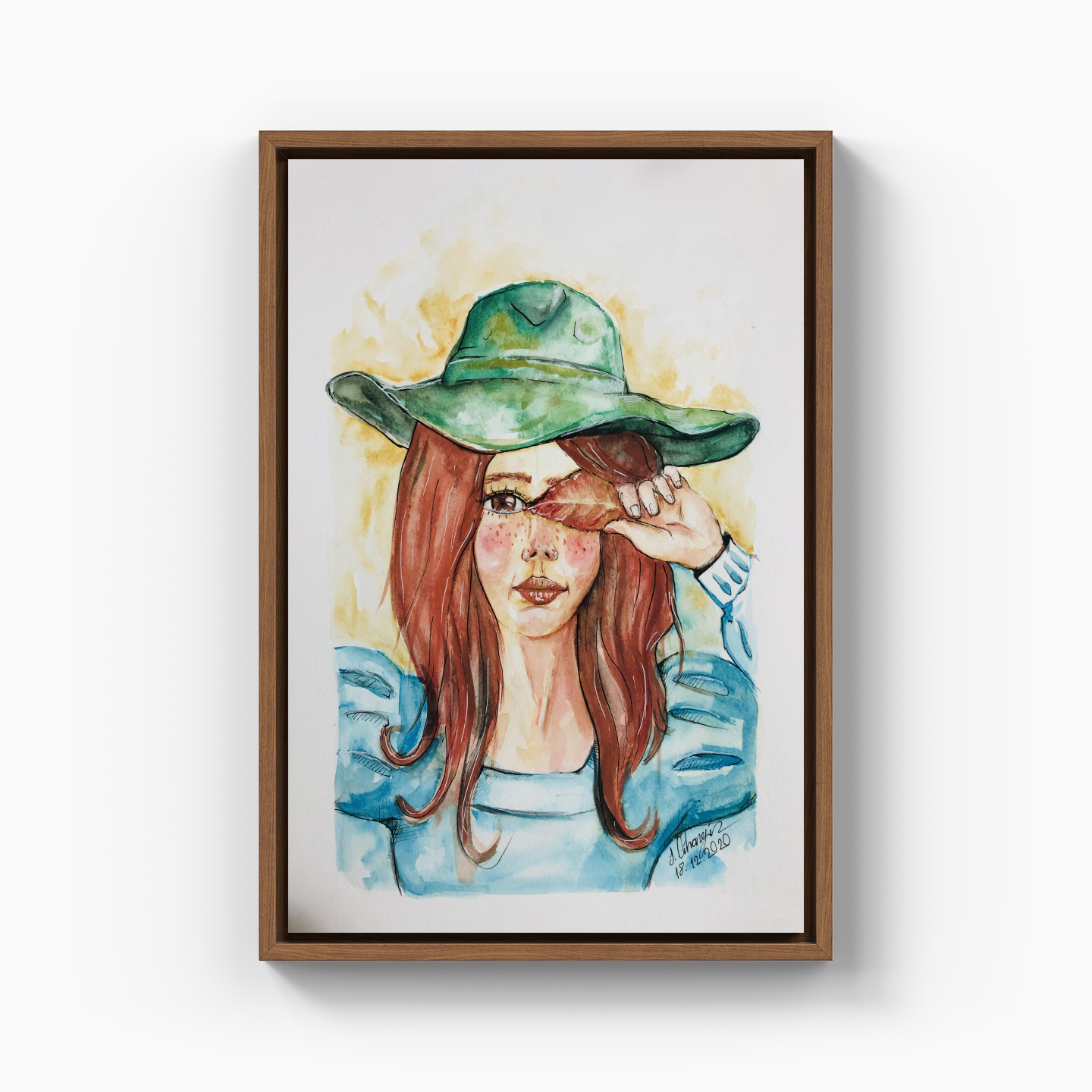 Şapkalı kız - Kanvas Tablo
