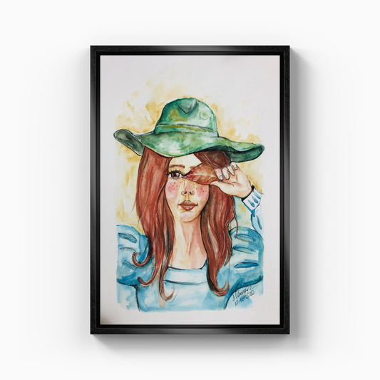 Girl with hat - Canvas Painting