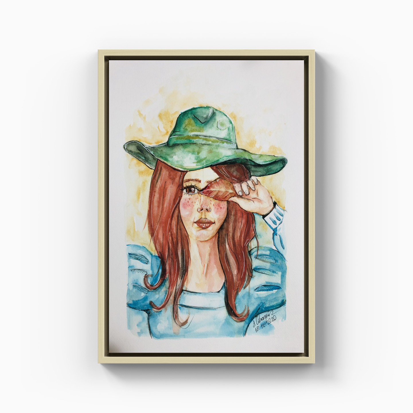 Şapkalı kız - Kanvas Tablo