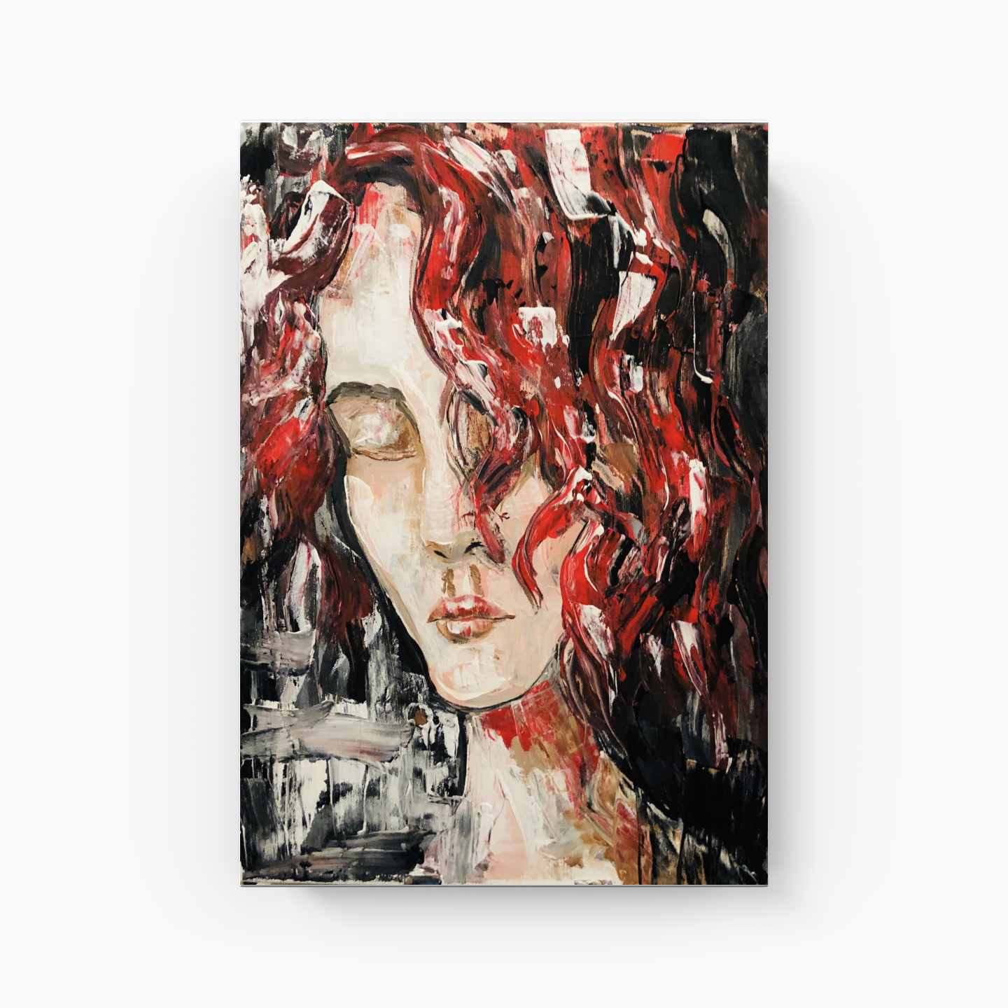 Kırmızı saçlı kız - Kanvas Tablo