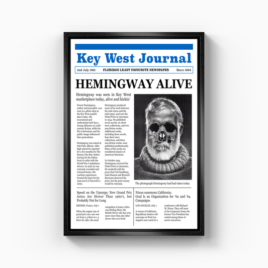 Hemingway Alive - Kanvas Tablo