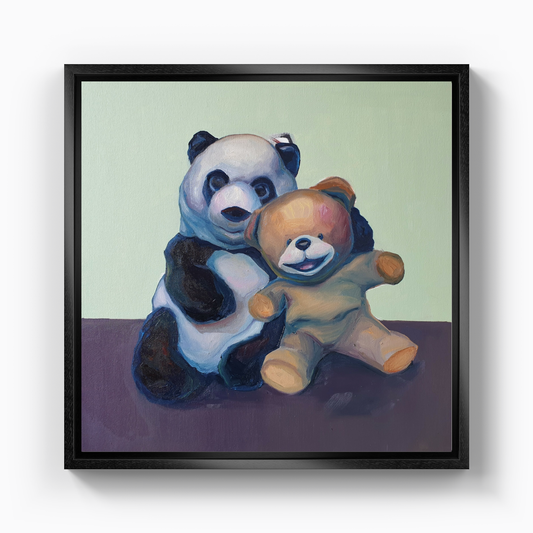 Panda and Cuddly Bear - Canvas Painting