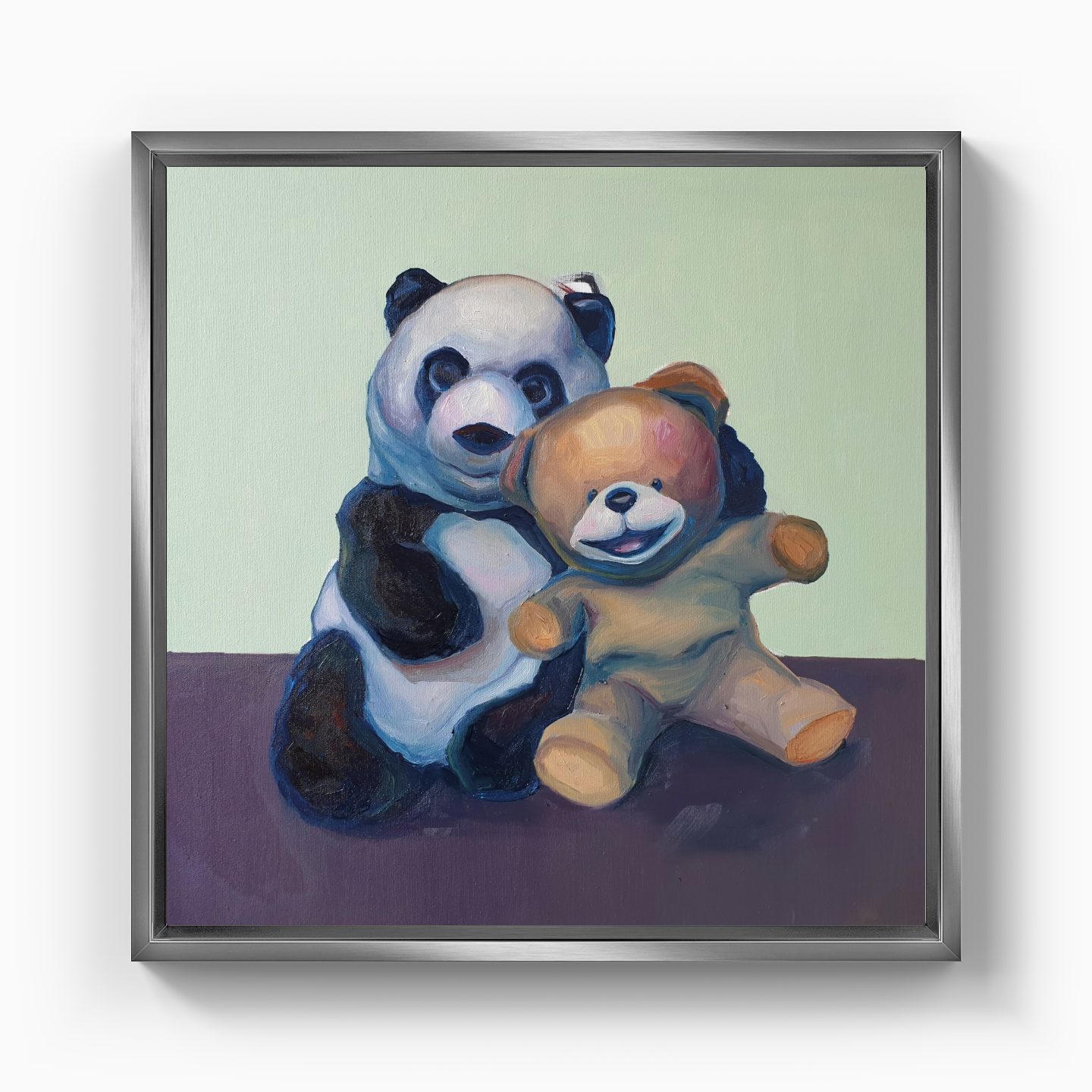 Panda ve Yumoş Ayı - Kanvas Tablo
