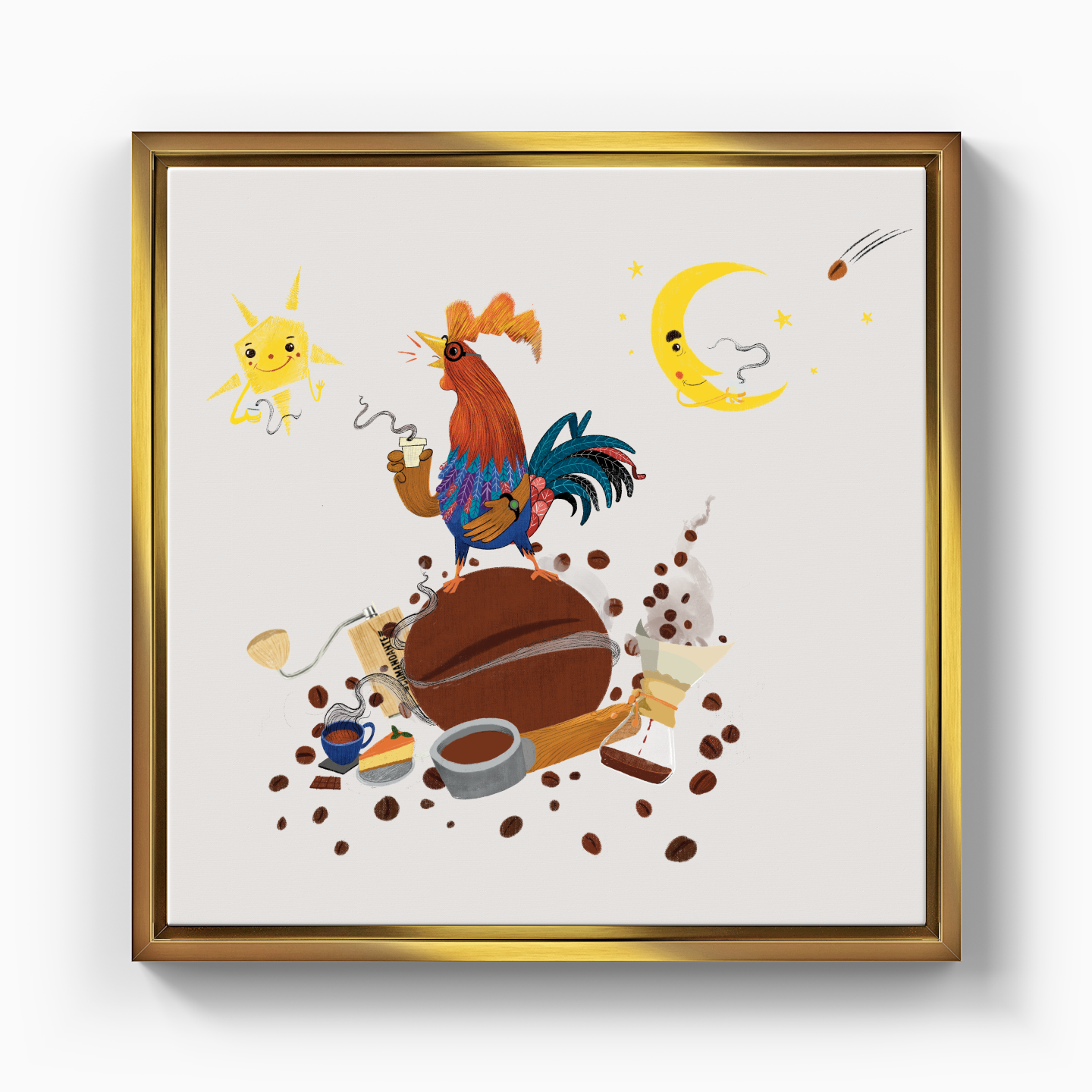 Espresso Rooster - Kanvas Tablo
