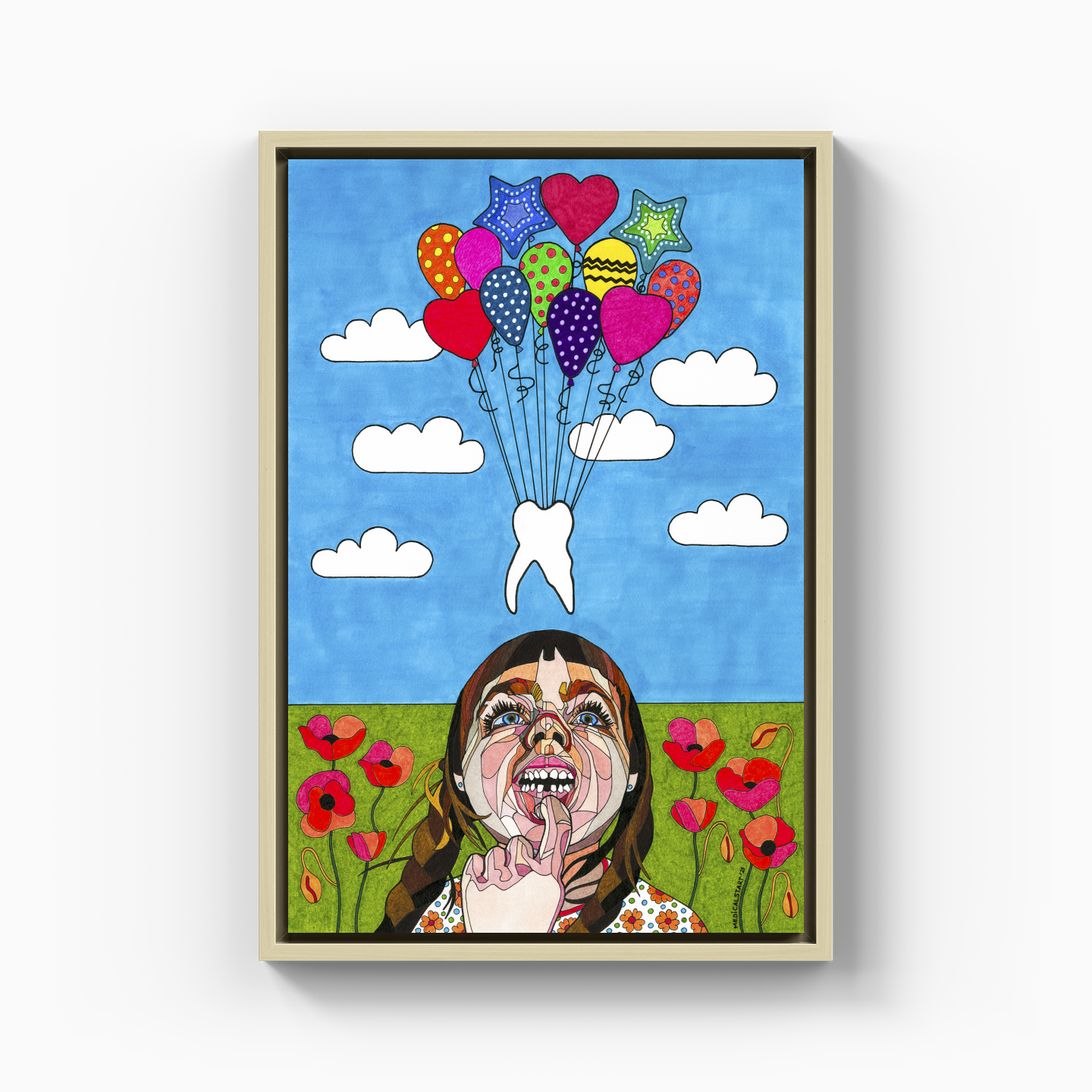 baby teeth on a trip with balloons - Canvas Print