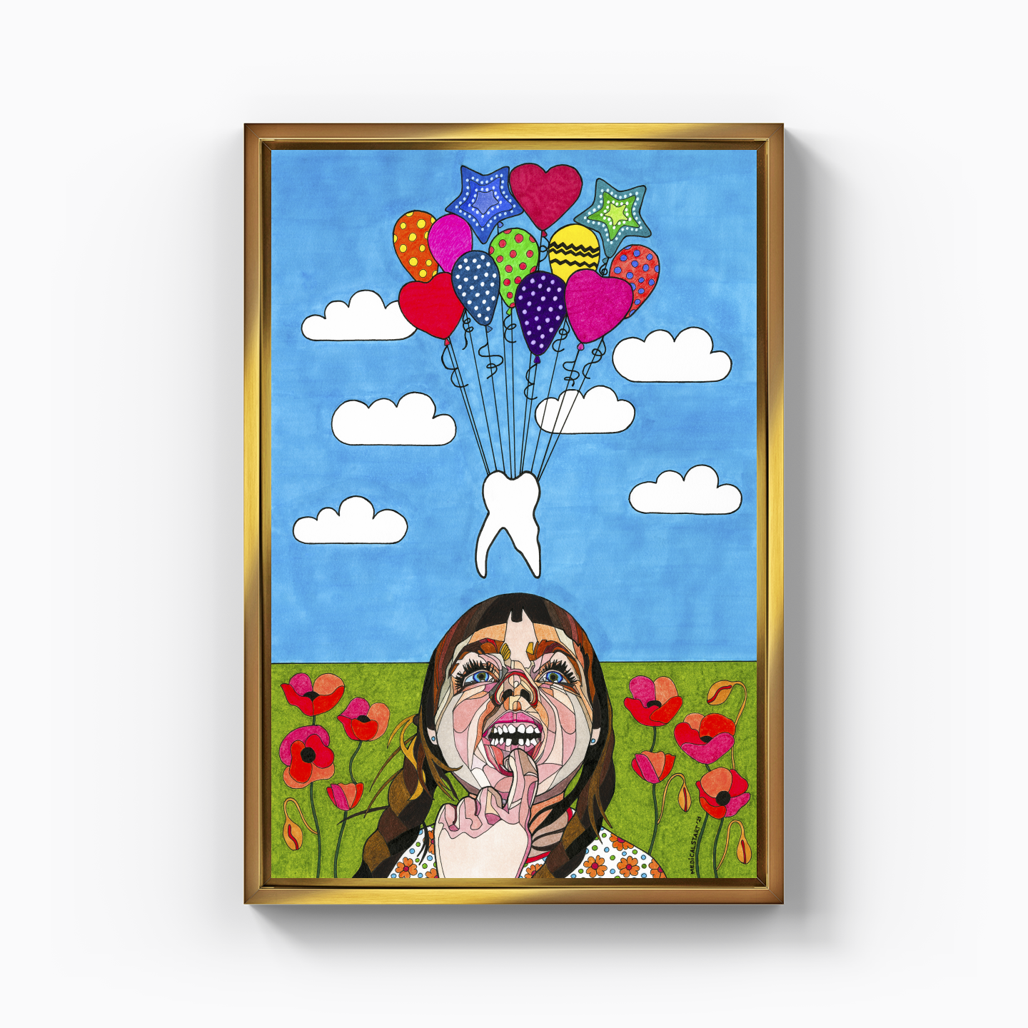 baby teeth on a trip with balloons - Canvas Print