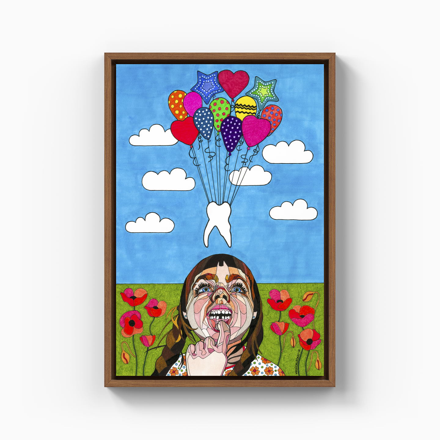 baby teeth on a trip with balloons - Canvas Print