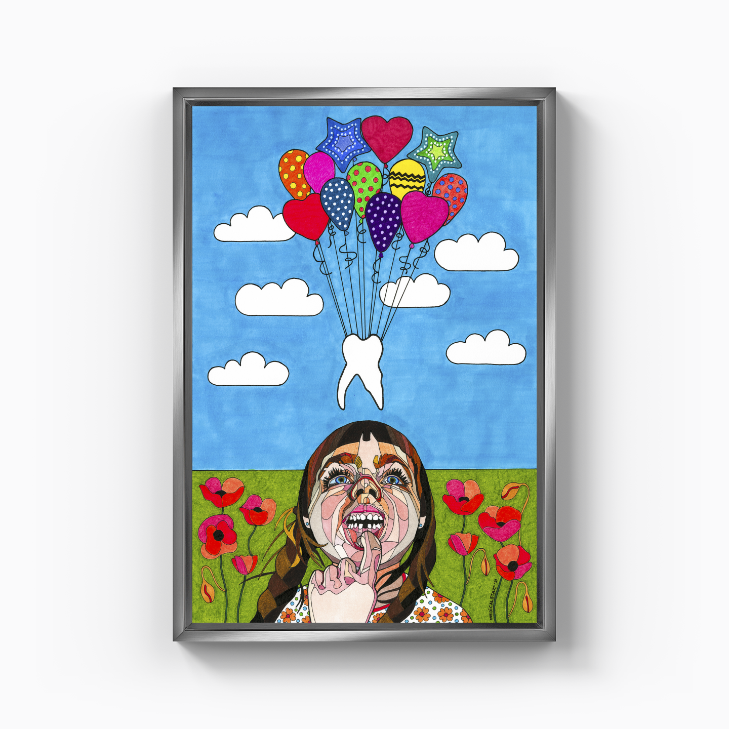 baby teeth on a trip with balloons - Canvas Print