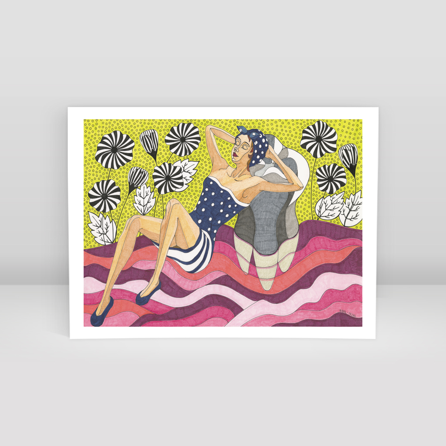 lying on the beach - Art Print