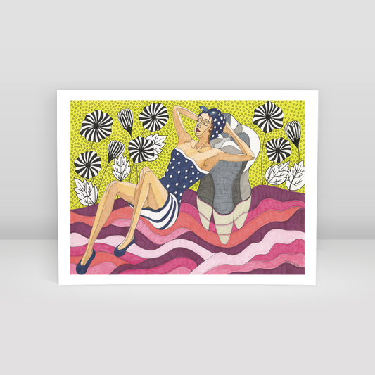 lying on the beach - Art Print